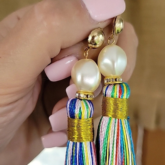 LONG FESTIVAL TASSEL EARRINGS - Picture 6 of 8